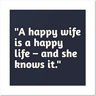 Happy wife humour Posters and Art